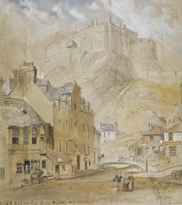 Zamek w Edynburgu od stóp Vennel, 1845
